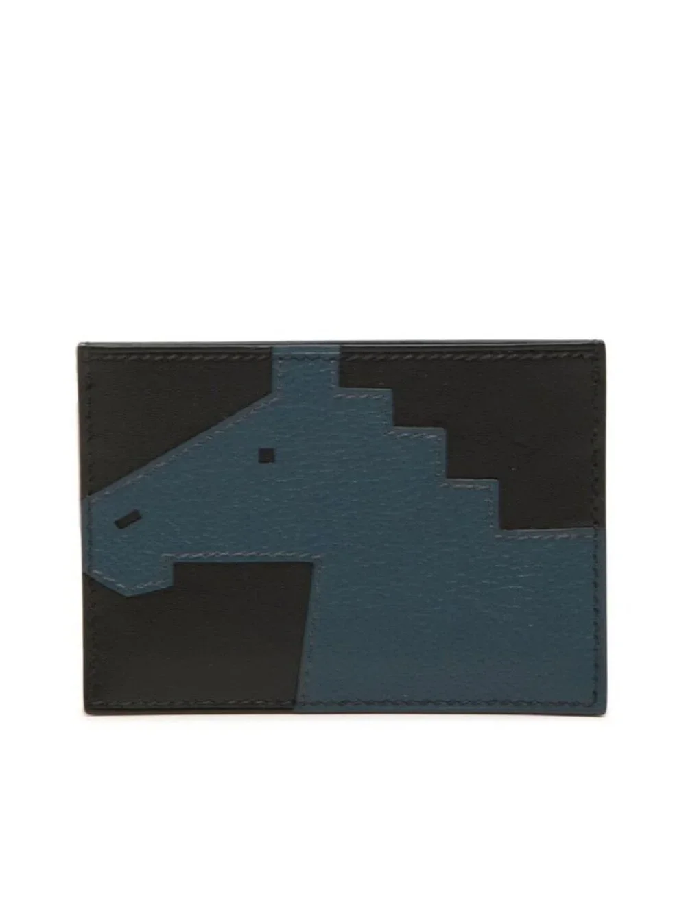 Hermes Cheval Picto Card Case Black Navy Color Tadelakt